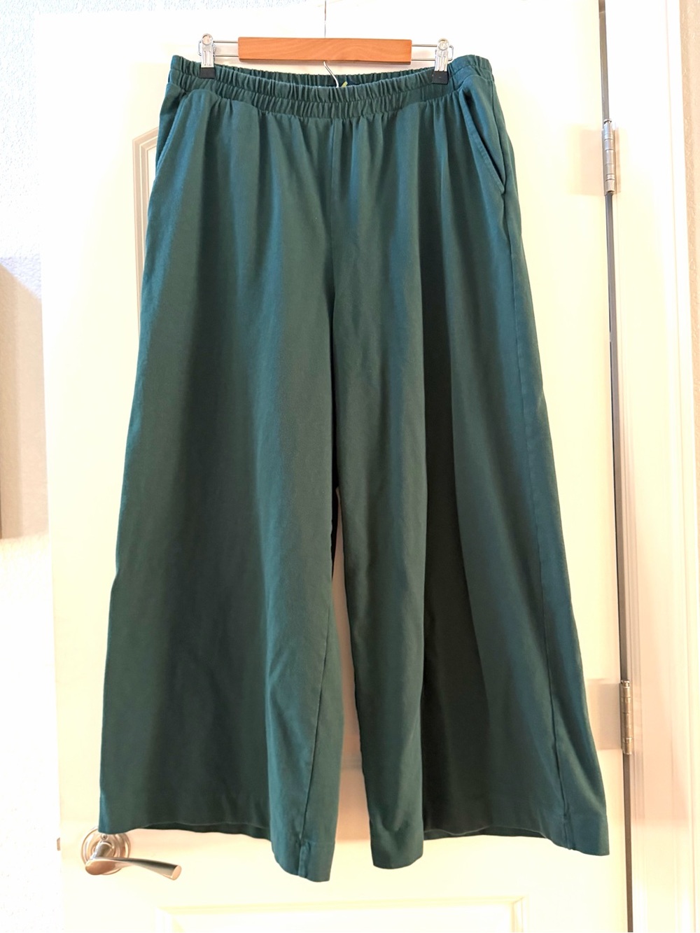GAP Wide Leg Pull On 100% Cotton Deep Hunter Green Pants. Flowy. Loungewear. XL